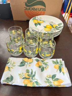 Lemon table set with decor