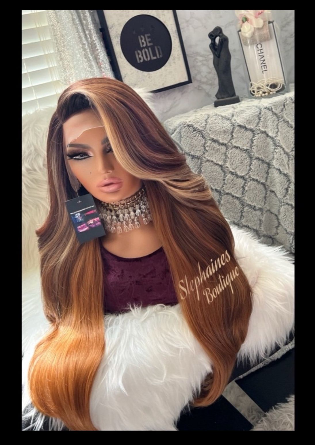 Human Hair Blended Lace Front Wig 