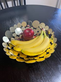 Gold Metal Fruit Bowl – 12” Modern Design