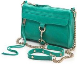 NWT authentic Rebecca Minkoff beautiful green mini Mac crossbody purse
