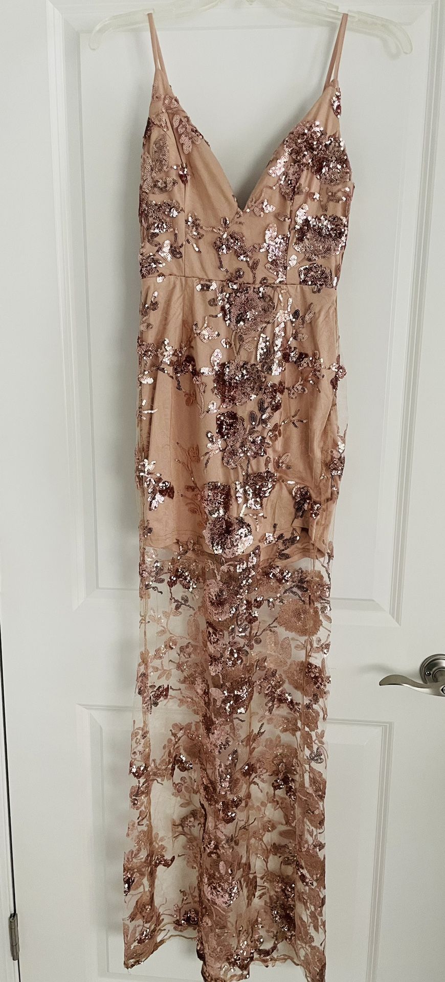 Rose Gold Sequin Dress (size Small)
