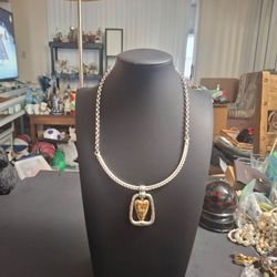 Brighton Vintage Reversible Spinning Heart Two-Tone Necklace - In Like New Condition