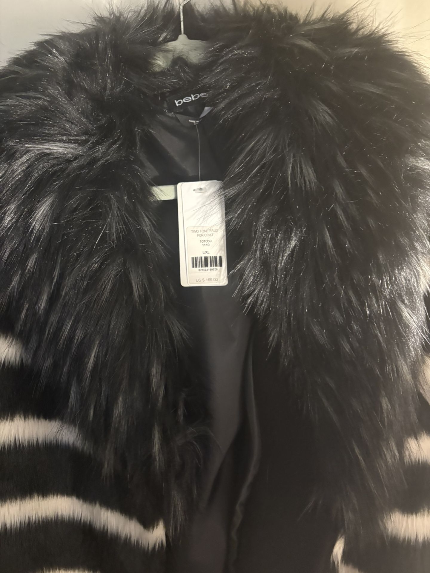 Two Tone Faux Fur Coat- NWT