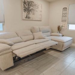 Grey Reclining Sectional with Chaise 