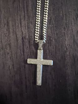 Silver 3.5 Mm Chain 22inches With 1ct Diamond Pendant (real Natural Diamonds Not Moisenitte