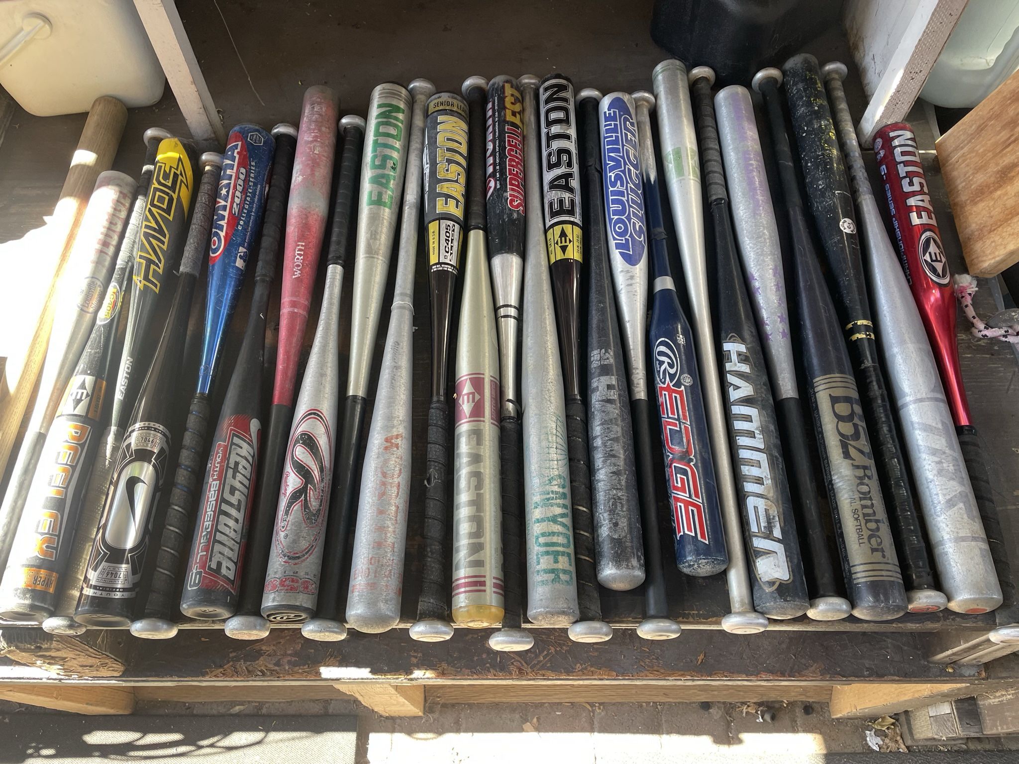 Aluminum baseball softball bat collection 25 total