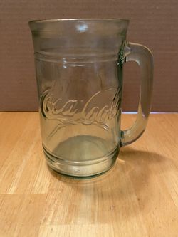 Vintage Coca-Cola green glass mug - by Libbey Glass 