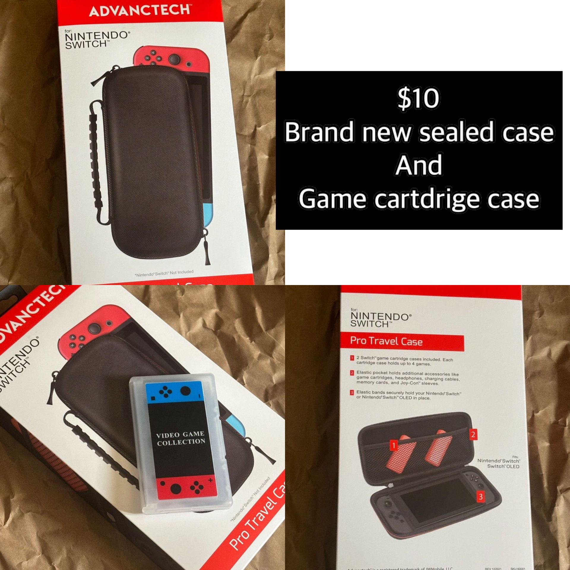 Nintendo Switch Carrying Case And Cartridge Game Case (NEW)