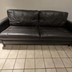 Black leather couch