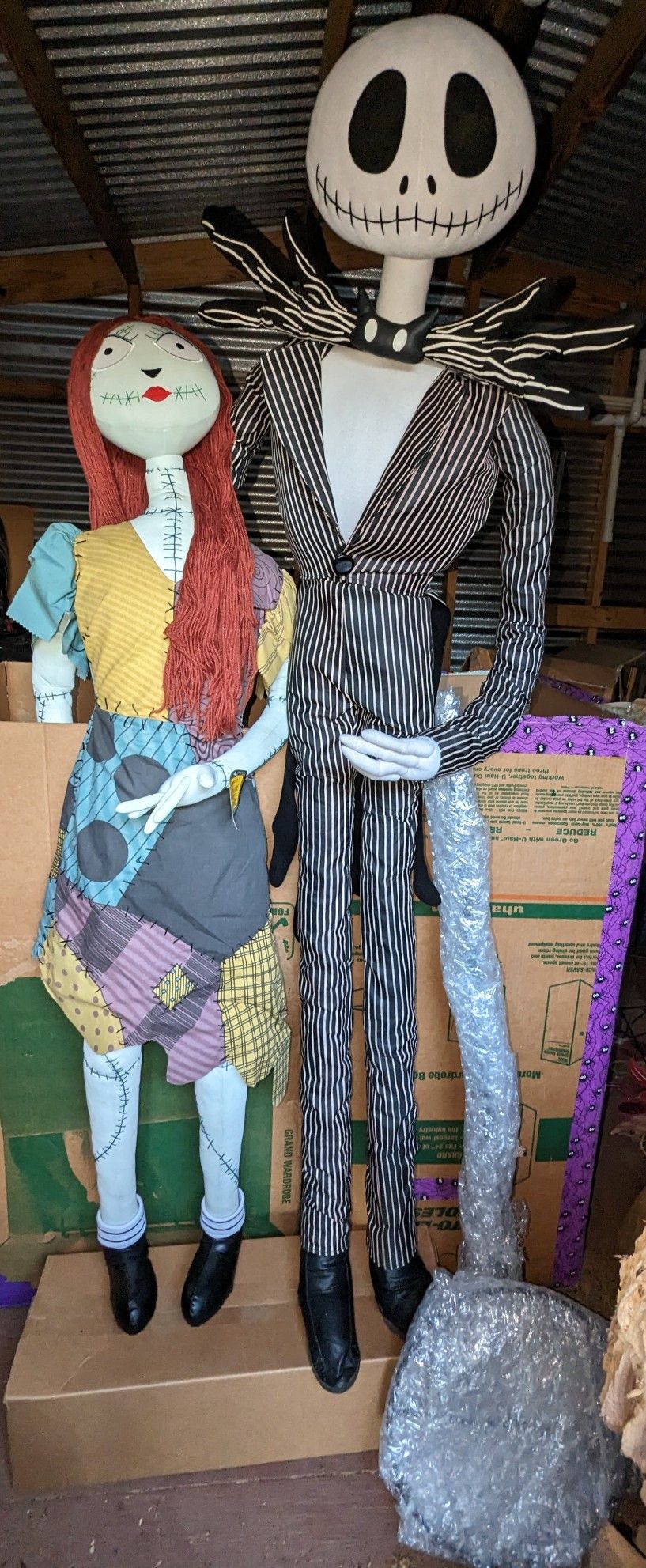 The Nightmare Before Christmas 6' Jack And 5' Sally  Posable Dolls