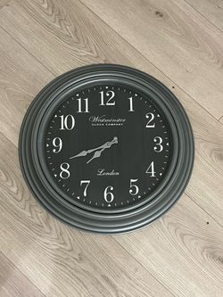 Large Round Black Wall Clock