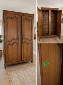 French Provincial Wood Armoire