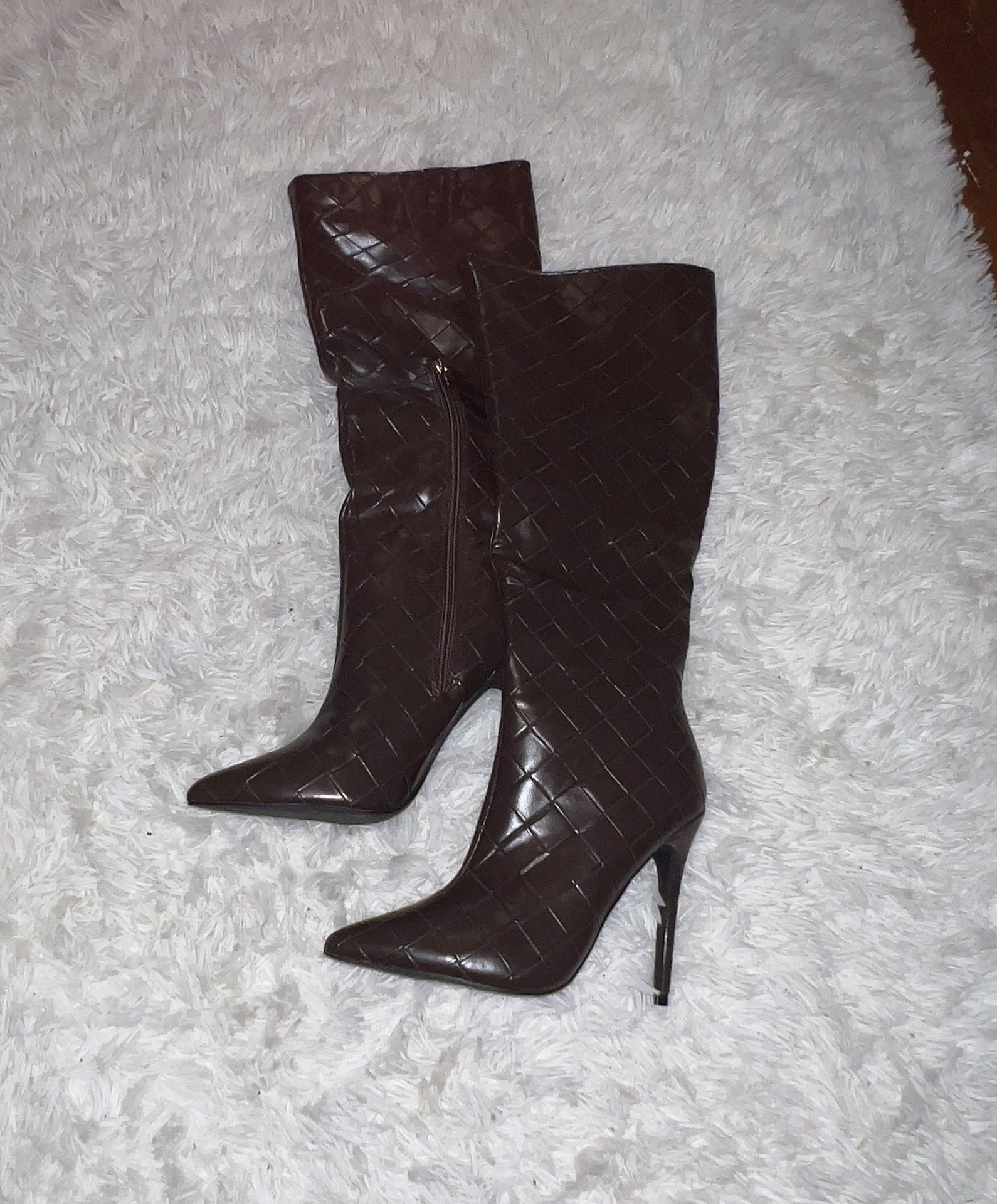Knee High Chocolate Brown Leather Boots