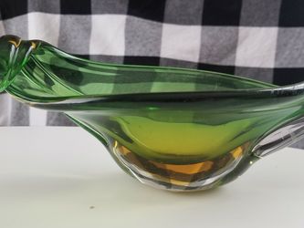 Green Glass Dish