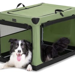 Petsfit Dog Crates for Medium Dogs, 36" L x 24" W x 23" H Adjustable Fabric Cover by Spiral Iron Pipe, Strengthen Sewing Fabric Dog Crate 3 Door Desig