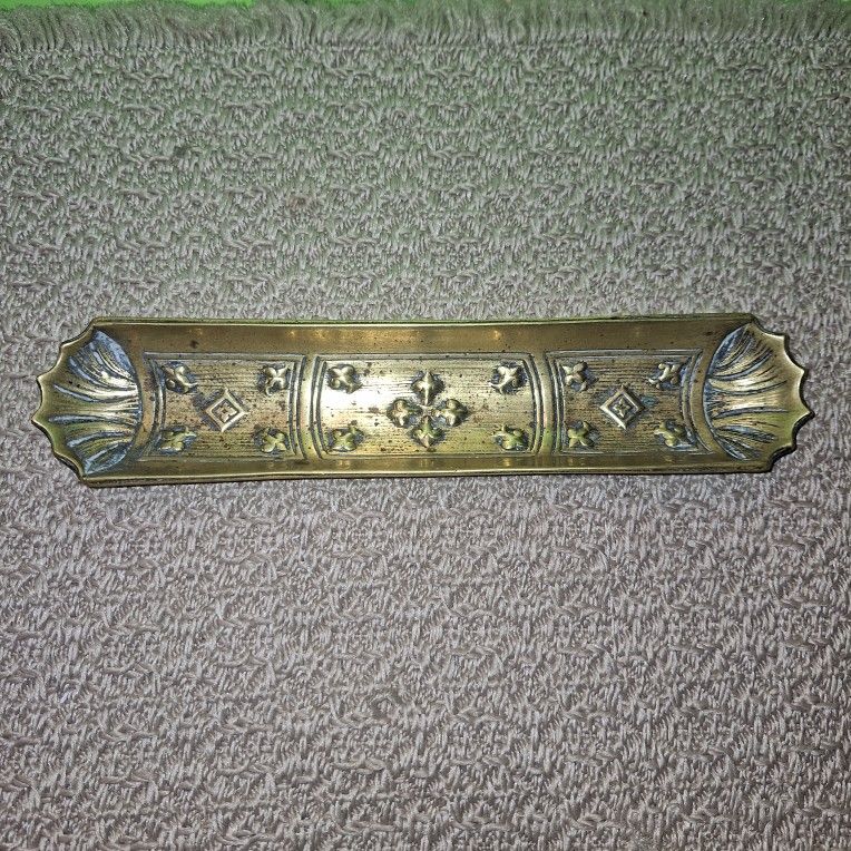 ANTIQUE BRASS ENGLISH DESK TIDY