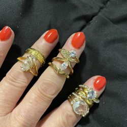 Beautiful 14K Gold Plated Rings For Sale ...Sizes 5-11... Any Ring $65 Each