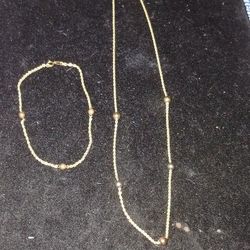 10k Rope Ball Chain & Bracelet Set