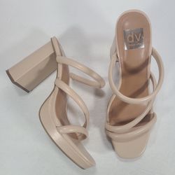 DV by Dolce Vita Pyro Banded Platform Heeled Sandals Nude Tan Women Size 10