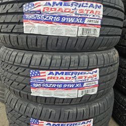 195-55-16 !!! AMERICAN ROADSTAR A/S !!! $250 LAS 4 LLANTAS MONTADAS Y BALANCEO INCLUIDO 👌