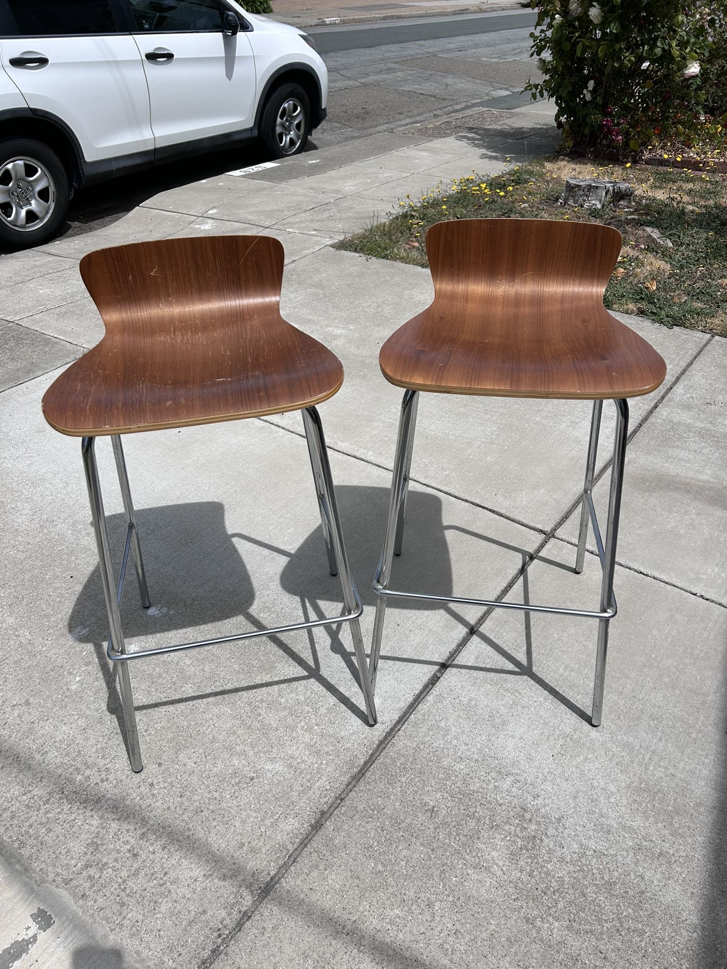 Wood And Metal Bar Chairs
