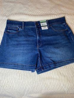 Terra & Sky Women’s Plus Size 20W Dark-Wash High-Rise Denim Shorts NWT