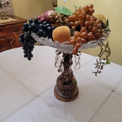 Vintage Antique Victorian Prism Fruit Basket Candy Dish