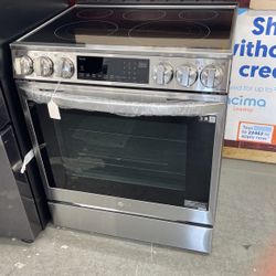New Scratch And Dent LG 5 Burner Glass Too Stainless Steel Slide In Range. 1 Year Warranty 