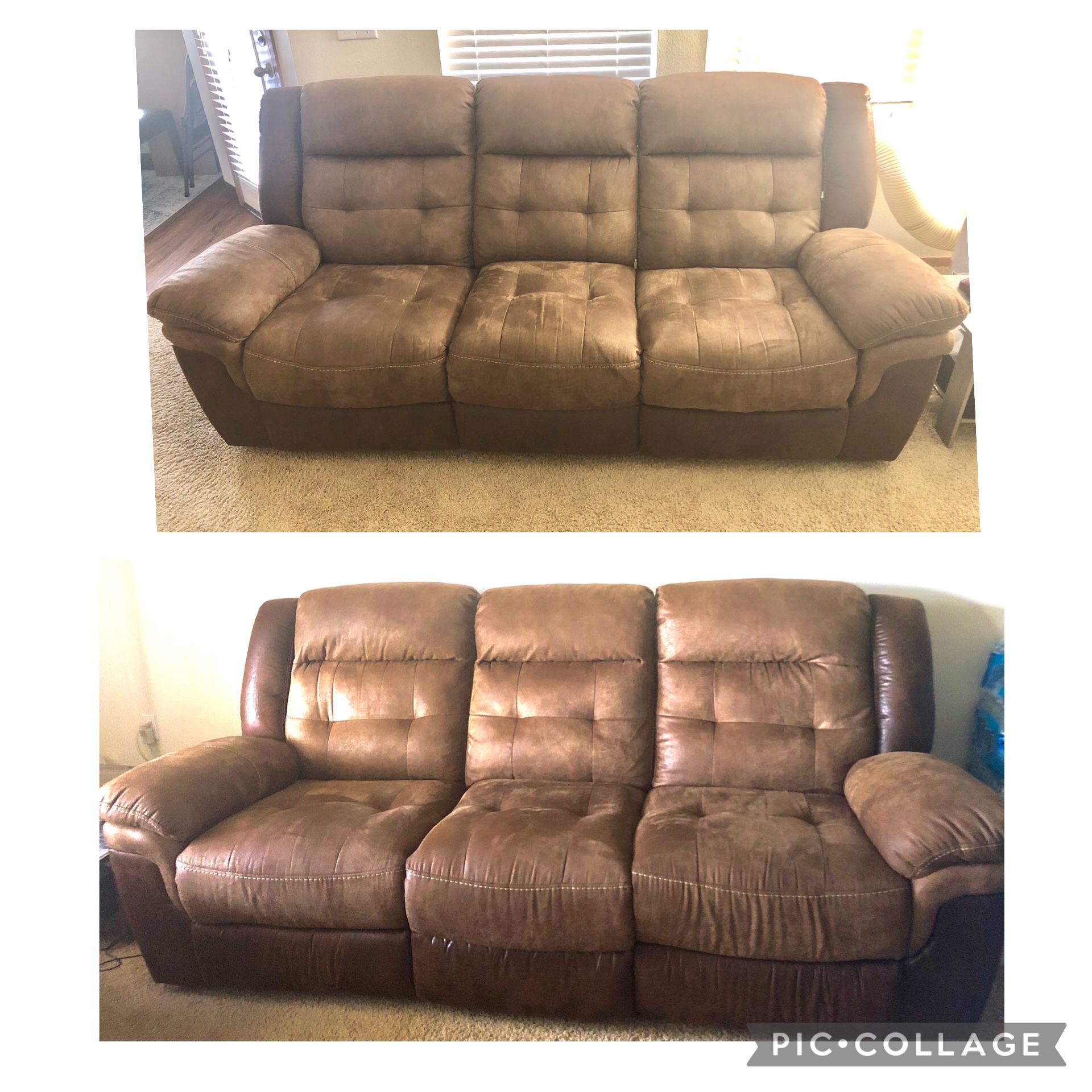 MOTION Denali Brown Dual Manual Reclining Sofa Two