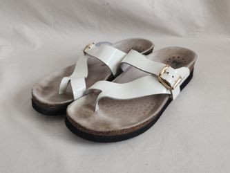 mephisto womens sandals 37 White Toe Loop Nice Made In France