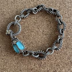 Barbara Bixby SCARAB shaped turquoise bracelet