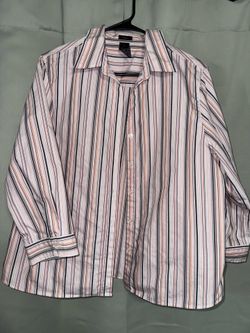 Orange Striped Button Up