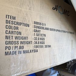 Sunderland Queen Upholstered Platform Bed - Gray