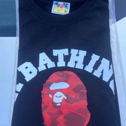 Bape Shirt $55 Size XL In Black & Red 