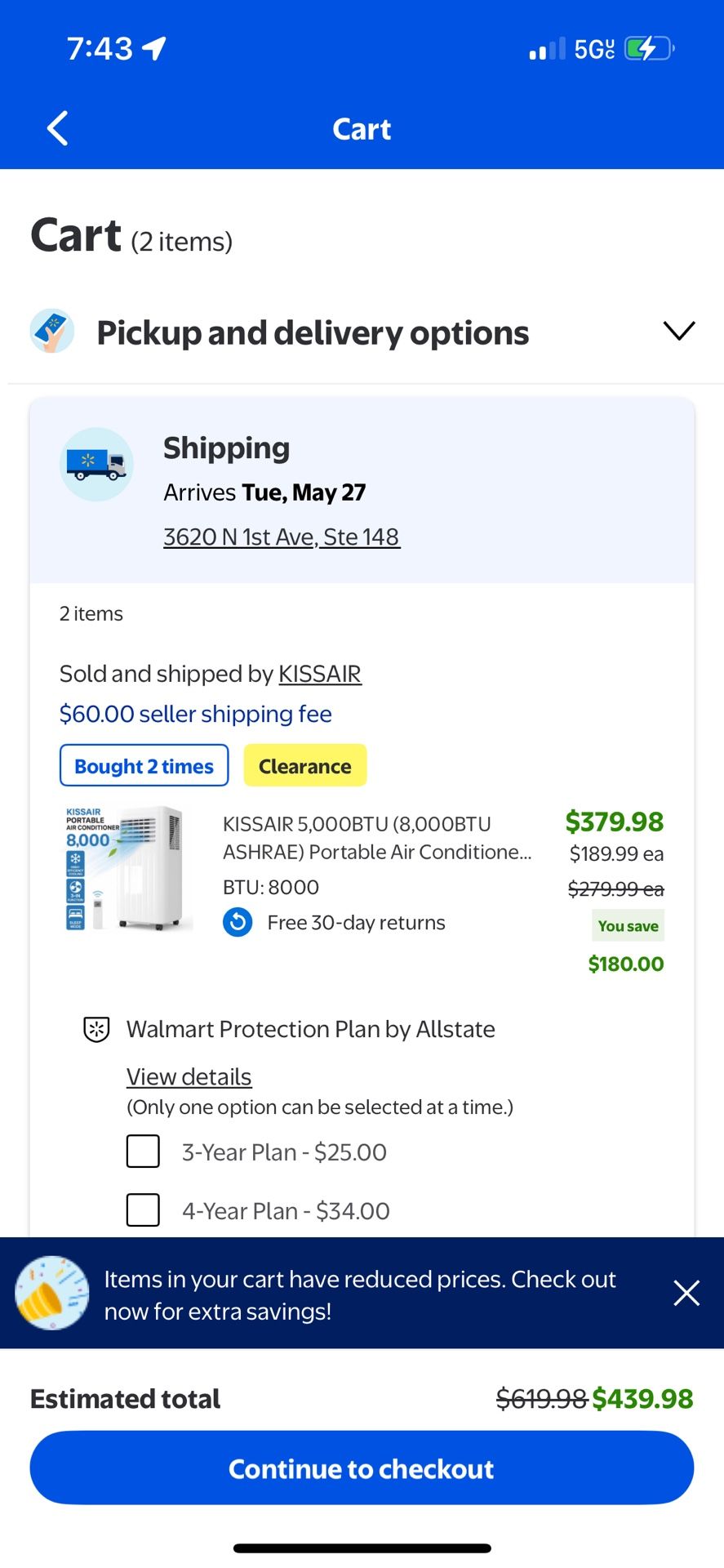 Portable Air Conditioner 2 Available — 2nd Half Price