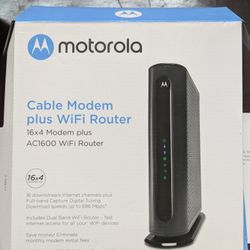 MOTOROLA MG7540 16x4 Cable Modem Plus AC1600 Dual Band Wi-Fi Gigabit Router 

