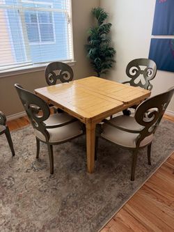 Fold-out Dining Room Table + Chairs