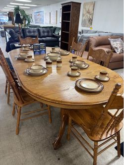 Dining  table with six chairs