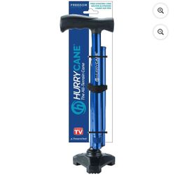 HurryCane Freedom Edition Folding Cane with T Handle, Blue