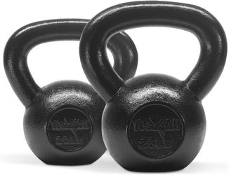 Two Cast Iron Kettlebells