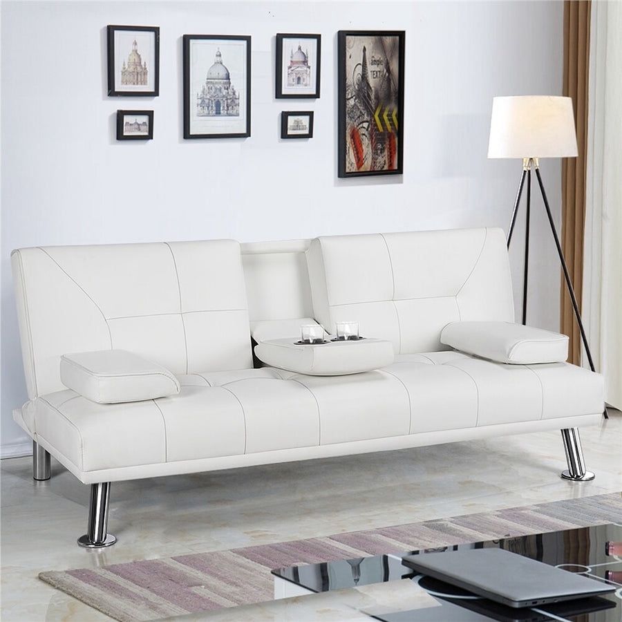 Modern Recliner Couch Faux Leather Futon Sofa Bed