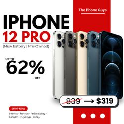 iPhone 12 Pro 6.1” Desbloqueado (Usado + Batería Nueva) – ¡Ahora $209.99! Ahorra 62% 🔋
