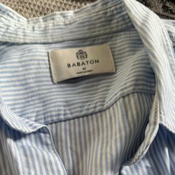 Babaton Utility Shirt Medium Button Down Oversized Pin Striped