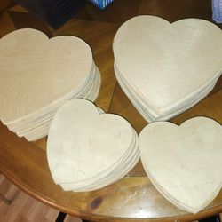 Wooden Hearts Great For Crafts Resin Woodburning Polymer Clay 