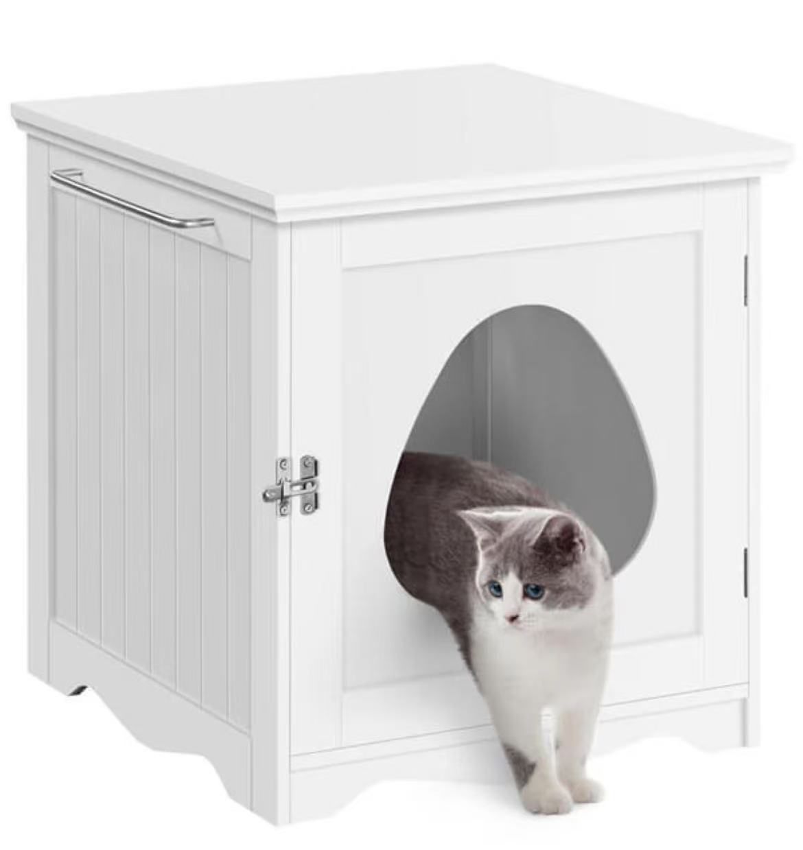 Yaheetech Enclosed Litter Box white $ 50