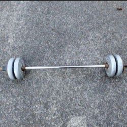 1" Barbell + End Caps + Weights For Sale