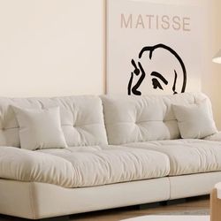Modern Cream Tufted Sofa