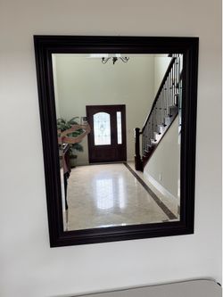 Large dark wood framed mirror 38 x 50