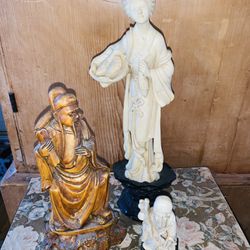 Vintage Asian Carved Figures 