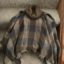 Women’s Poncho Sweater Pullover Fall Top Shirt